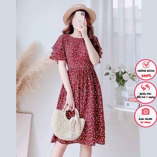 Váy đầm hoa nhí babydoll cánh tiên dáng dài chất liệu voan cát mềm mịn đầm hoa nhí phong cách vintage hè 2021
