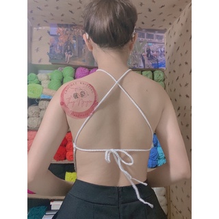 Áo yếm hở lưng crochet