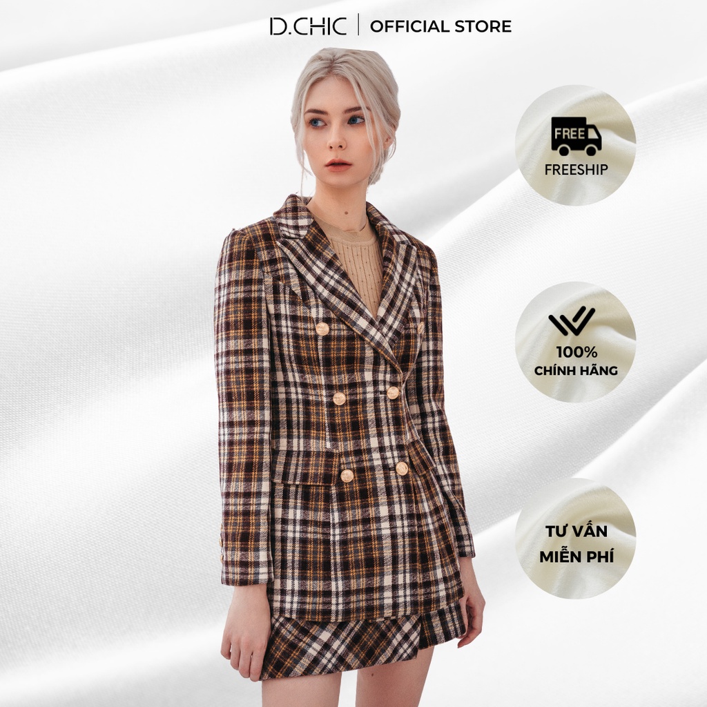 Áo vest dáng ôm cổ 2 ve 6 cúc D.CHIC MS: 160499