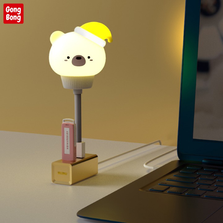 Đèn ngủ LED cắm điện USB hình thú dễ thương, đèn ngủ mini ánh sáng đẹp dịu nhẹ Gong Bong Store