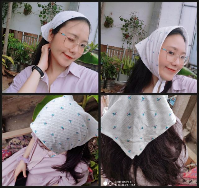 Khăn choàng đầu Bandana họa tiết hoa hottrend siêu xinh - Phụ kiện thời trang phong cách vintage dễ thương