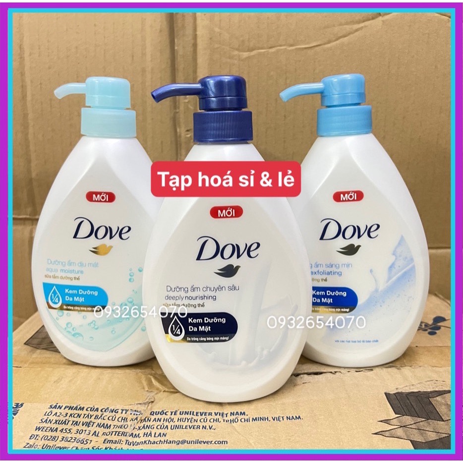 Sữa tắm dove dưỡng thể 530g có 3 loại