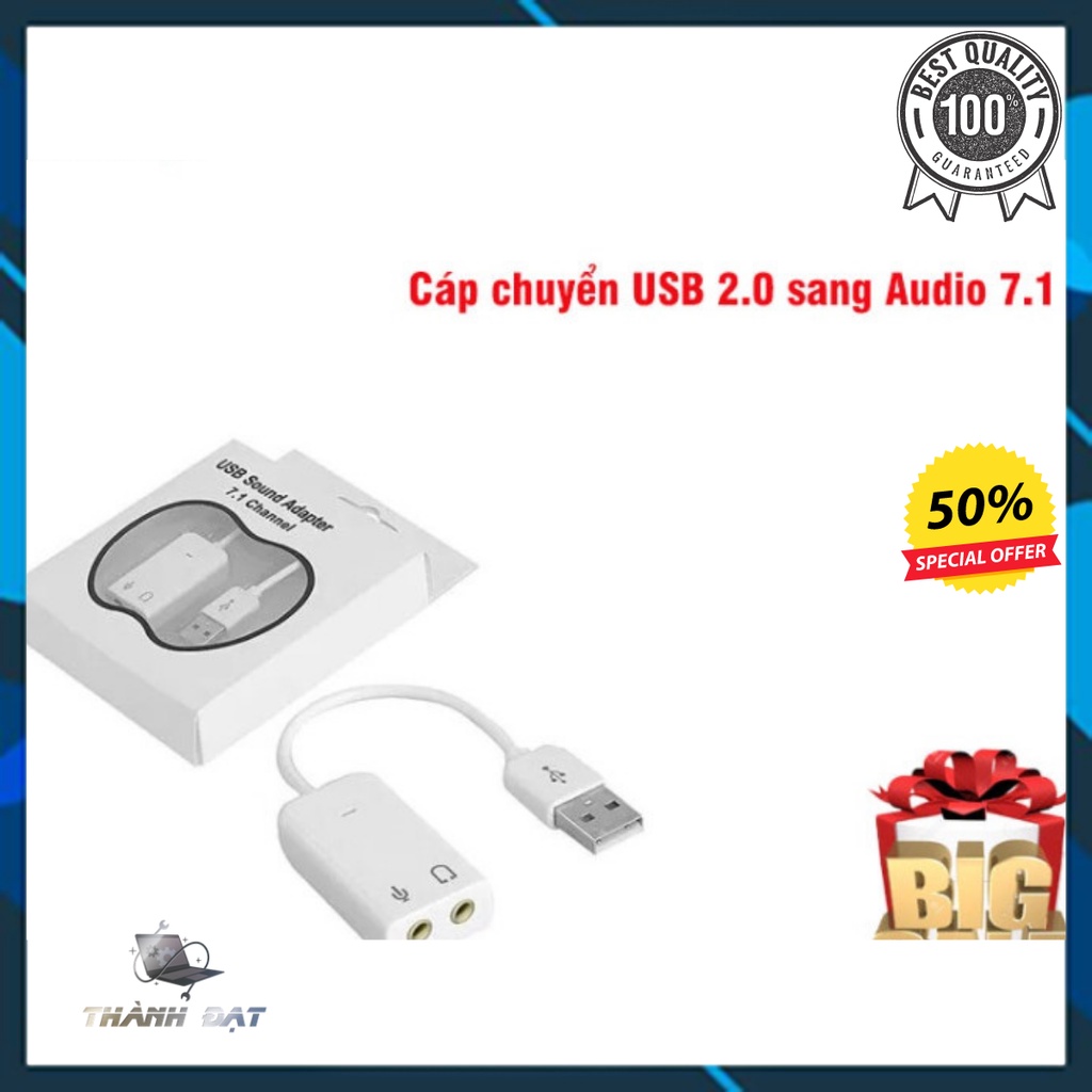 Usb Sound dây 7.1 Dùng cho Laptop Máy bàn