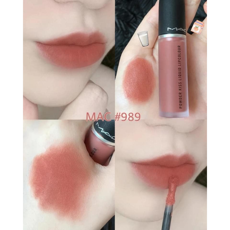 Son kem MAC Powder Kiss Liquid lipcolour full 5ml, son Mac chính hãng các màu 991, 994, 997, 998, 987, 989