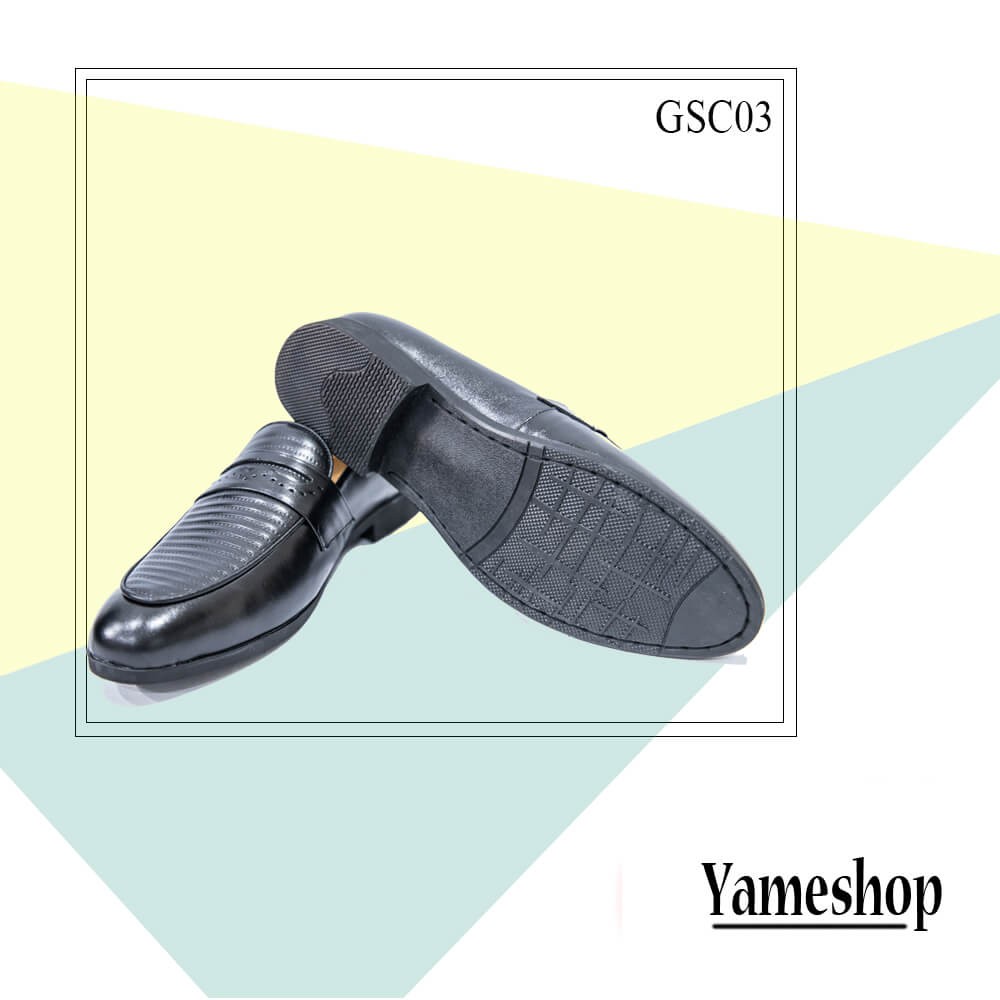 Giày da nam cao cấp vân kẻ ngang GSC03 - Giày lười 2019(Tặng 1 đôi lót giày/sp)