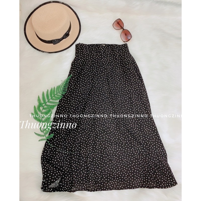 [Ảnh thật/Video] [Ảnh thật/Video]Chân váy chấm bi maxi chữ A lưng cao hoạ tiết chấm bi phong cách cổ điển | BigBuy360 - bigbuy360.vn