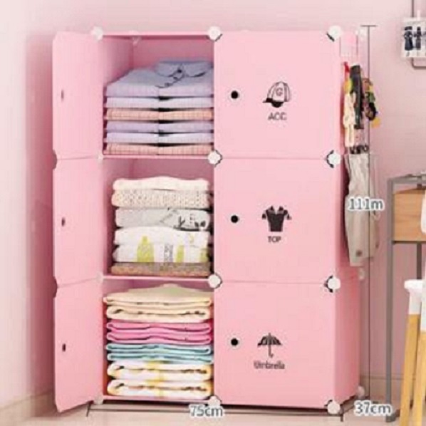 {TẶNG KÈM BÚA GỖ}Tủ Nhựa Lắp Ghép Đa Năng 6 Ô Để Đồ Dùng Cá Nhân,Để Quần Áo (chọn hình theo phân loại)