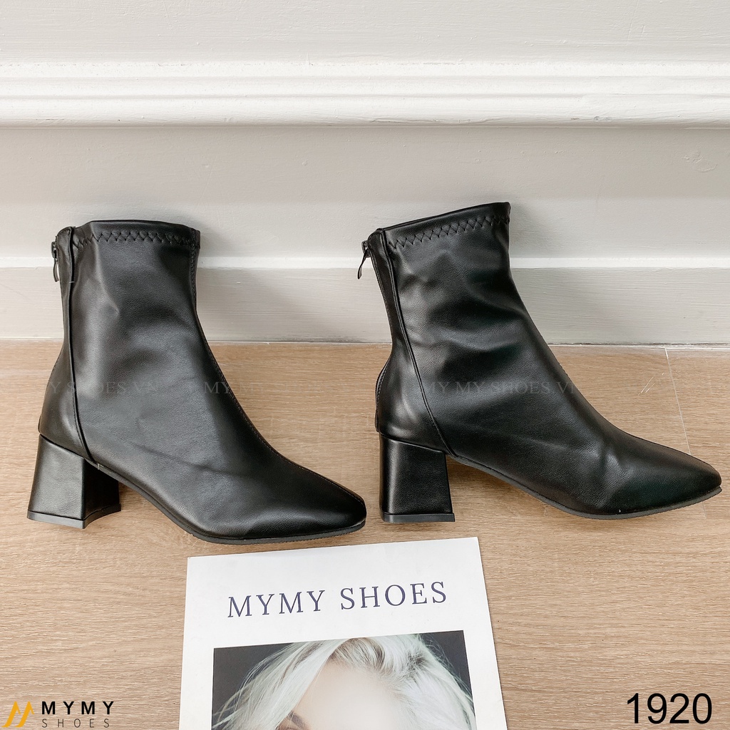 1920 Boot da lì khóa sau mũi vuông gót vuông 5p | BigBuy360 - bigbuy360.vn