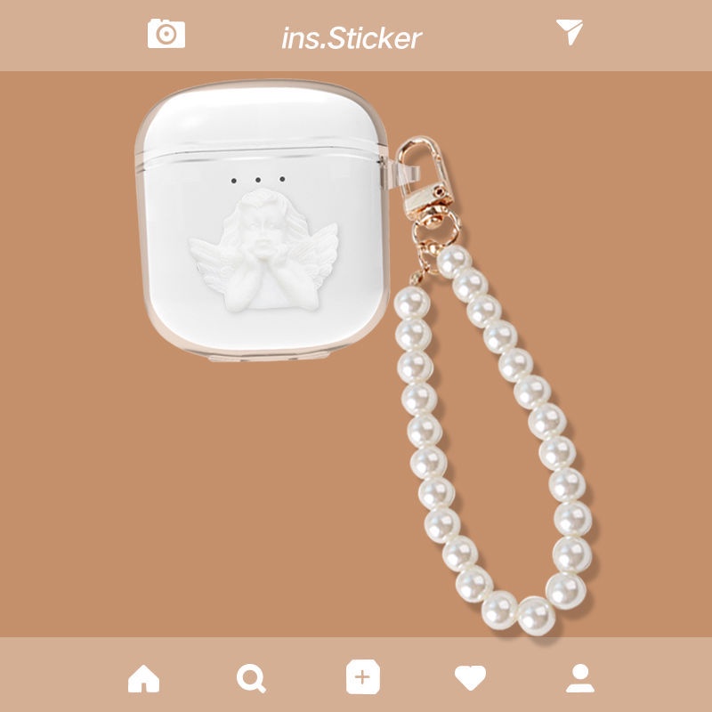 Vỏ Bảo Vệ Hộp Sạc Tai Nghe Havit I97 Mềm Đính Nơ Và Ngọc Trai