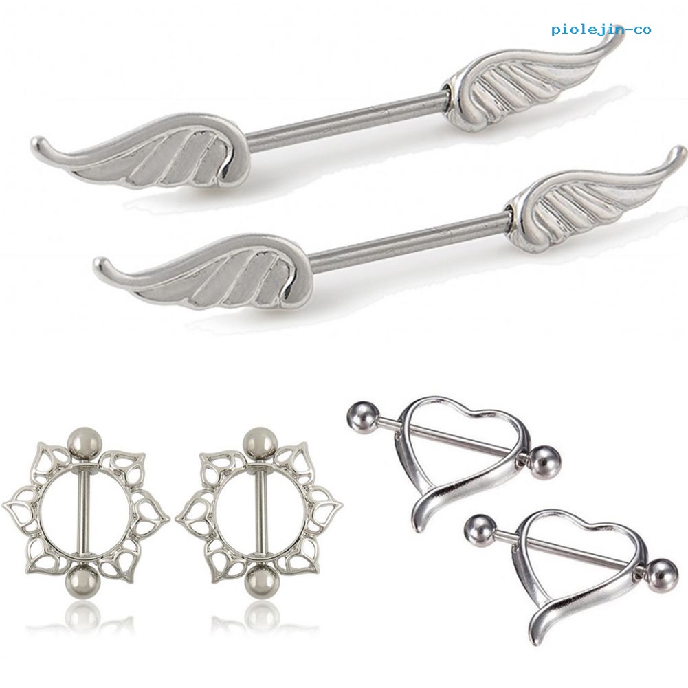 [po] Khuyên Xỏ Cơ Thể Bằng Thép Phẫu Thuật Hình Hoa / Trái Tim