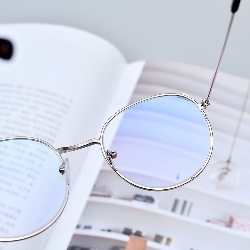 Kính gọng hình tai mèo khung tròn chống ánh sáng lam kiểu cổ điển balo local brand | BigBuy360 - bigbuy360.vn