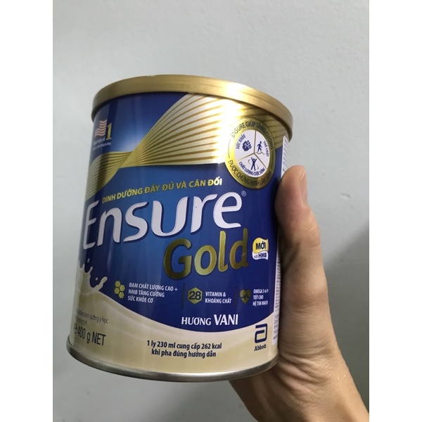 1 lon sữa ensure hương trà xanh/ vani/ vani ít ngọt 400g