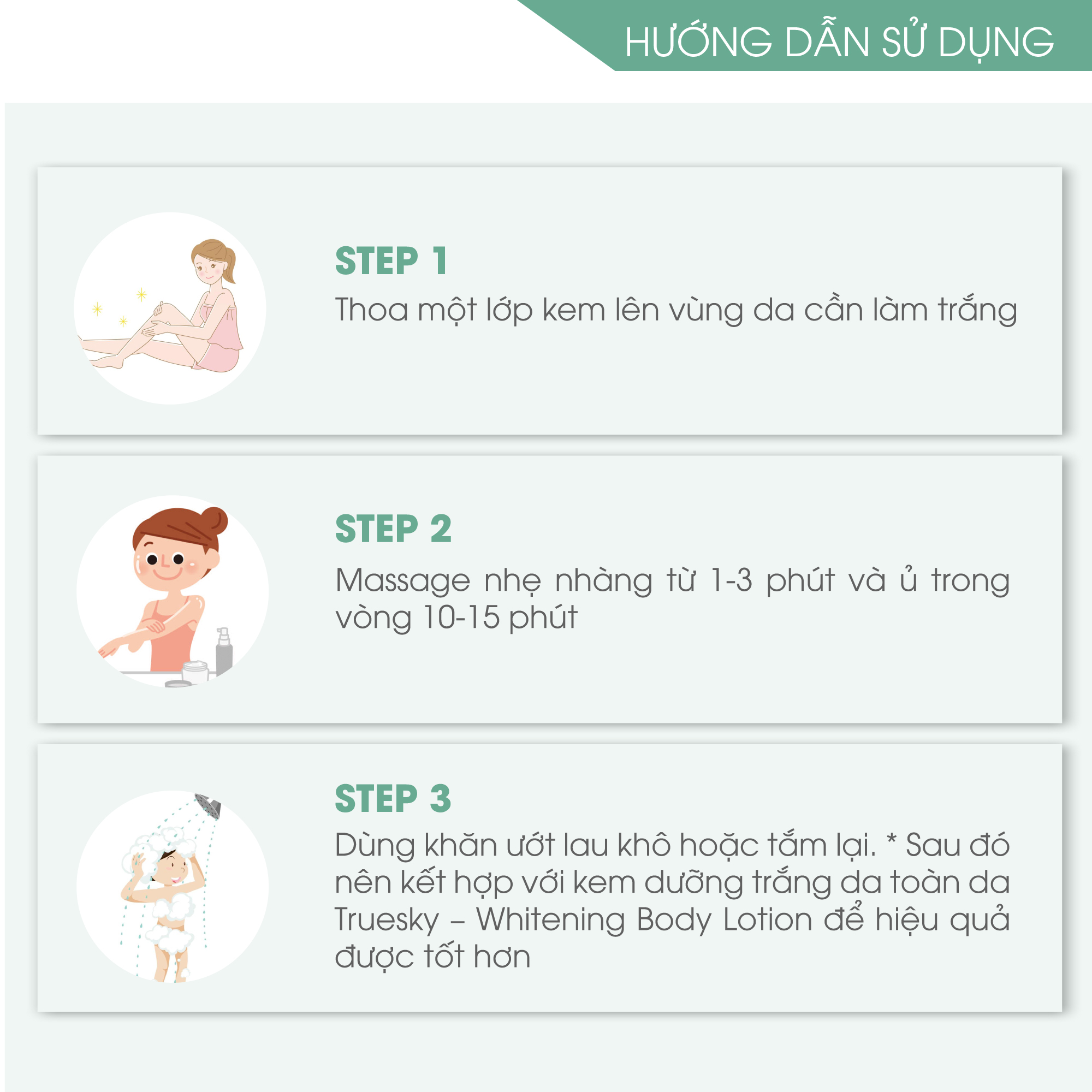 Kem ủ trắng body cấp tốc Truesky an toàn bật tone ngay lần đầu chính hãng 100ml - Whitening Body Cream | BigBuy360 - bigbuy360.vn