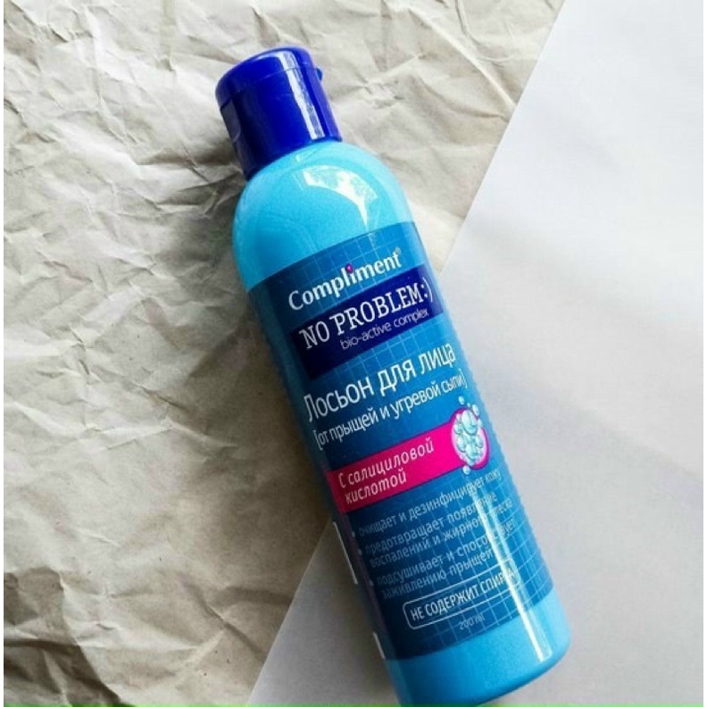 Toner da dầu mụn NO PROBLEM compliment chứa BHA Salicylic Acid, Tea tree