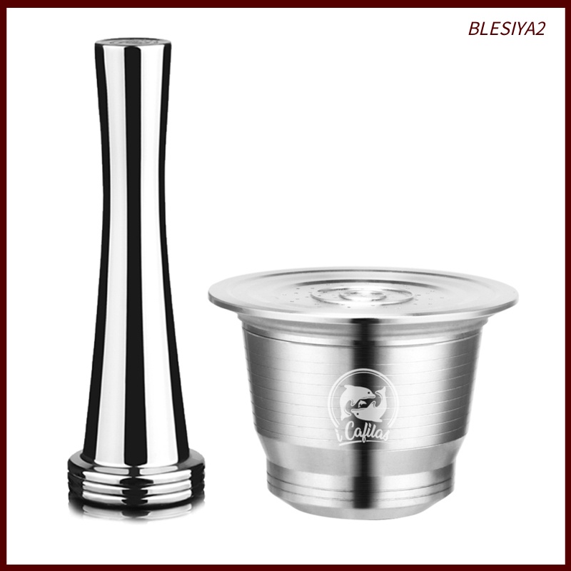 [BLESIYA2]Refillable Coffee Capsule Filter Pod with Spoon for Nespresso