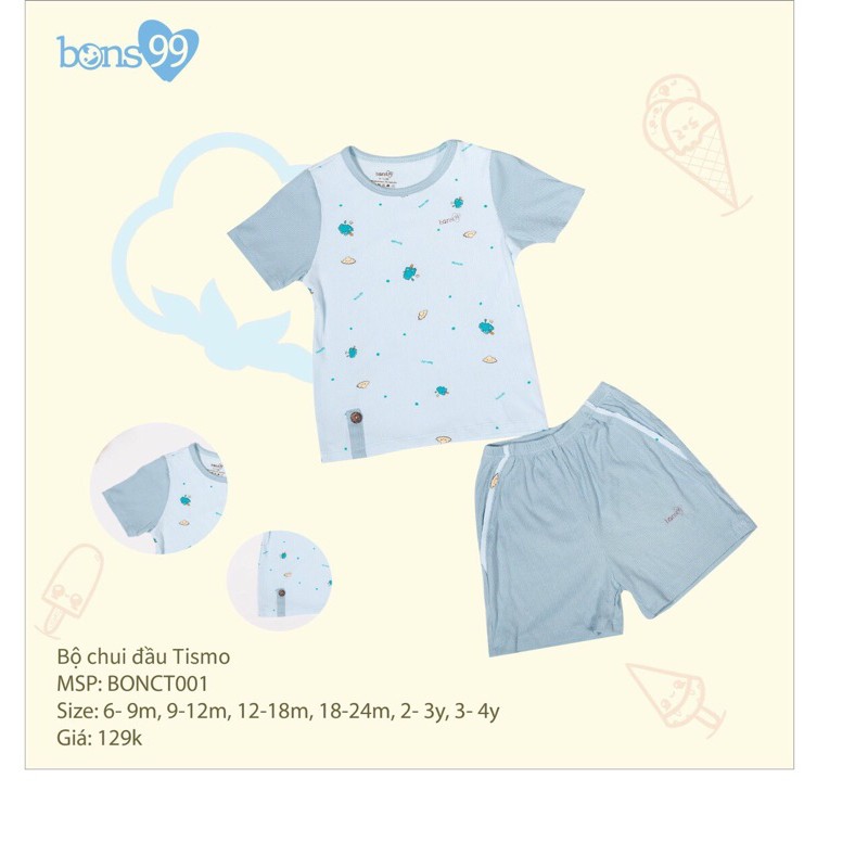 Bộ cộc tay cài vai bons 99 mẫu mới nhất