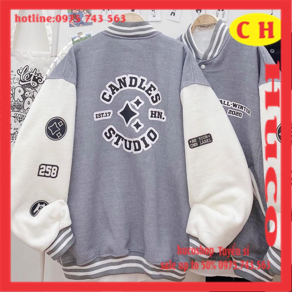 Áo khoác Bomber màu tàn phối trắng chất nỉ ngoại dầy đẹp thu đông nam nữ hàng đẹp unisex freesize, video + ảnh thật