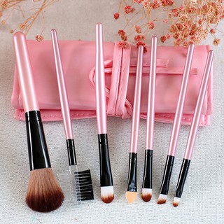 CỌ TRANG ĐIểm 😉FREESHIP 😉 Bộ cọ trang điểm 7 món - bao da hồng
