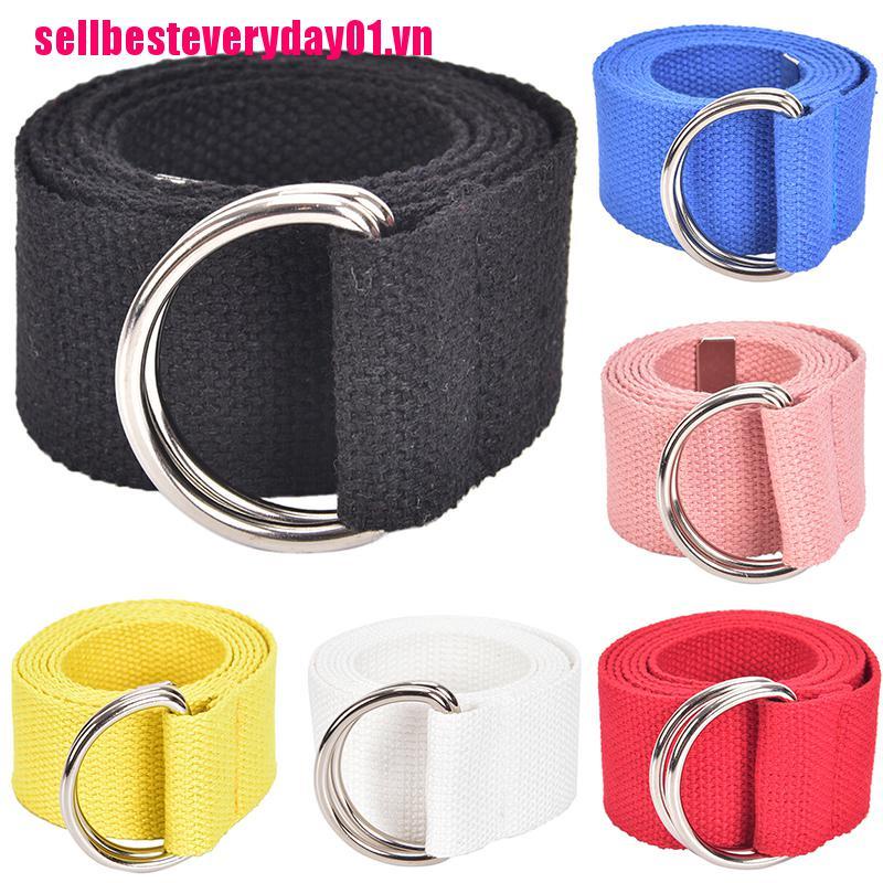 Thắt Lưng Vải Canvas Nylon Khóa Chữ D Thời Trang Cho Nam Nữ