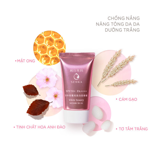 Chống nắng serum 3 trong 1 Senka White Beauty CC 40g