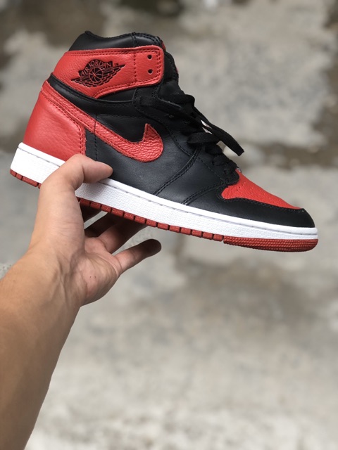 Giày thể thao Jd1 phối màu đen đỏ bred | Ảnh tự chụp