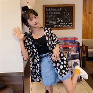 Áo kimono hoa cúc nhỏ
