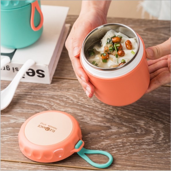 Bình ủ cháo cho bé, cốc đựng canh ruột inox giữ nhiệt, tặng kèm muỗng