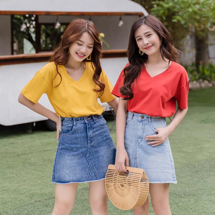 [FREESHIP ĐƠN TỪ 50K] Áo croptop trơn cổ tim full màu DTR0619