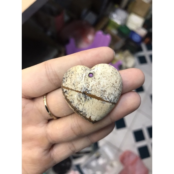 Mặt đá trái tim Picture Jasper phong cách Boho Gothic cá tính