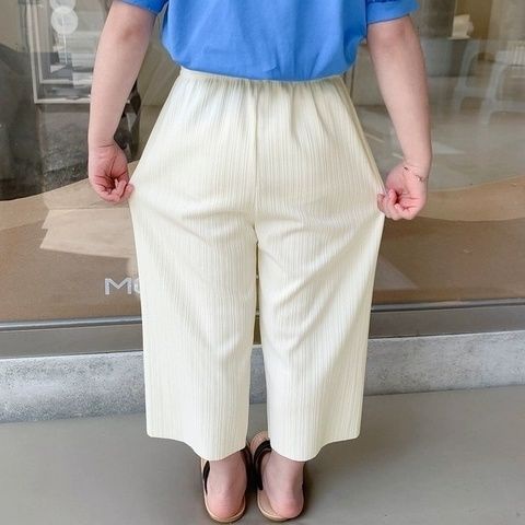 [Babycat] Hàng Có Sẵn Quần Ống Rộng Bằng Lụa Lạnh Phong Cách Nhật Hàn Hàn Quốc Thời Trang Mùa Hè Dành Cho Bé Gái 2022