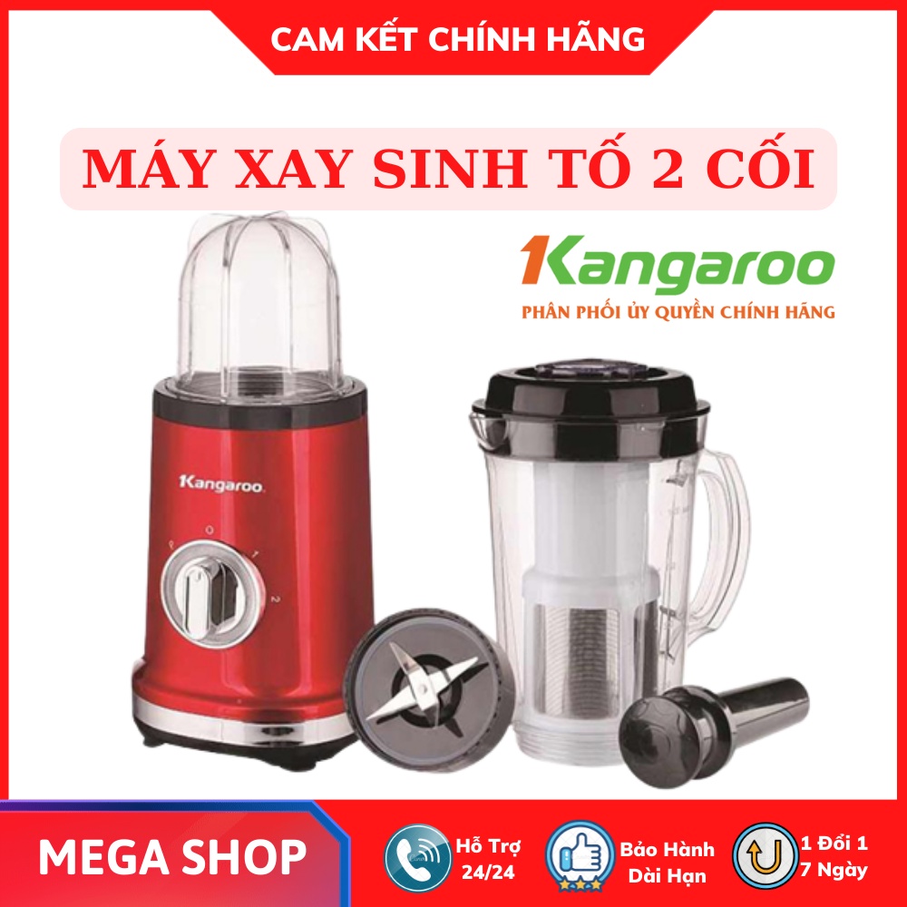 Máy xay sinh tố đa năng Kangaroo KG2B2 Tặng 2 cối xay, công suất 380W - Bảo hành 12 tháng