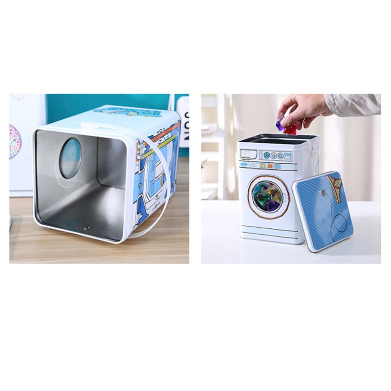 Hộp Đựng Đồ Giặt Bằng Thiếc Có Nắp Giá Đỡ Tiện Lợi