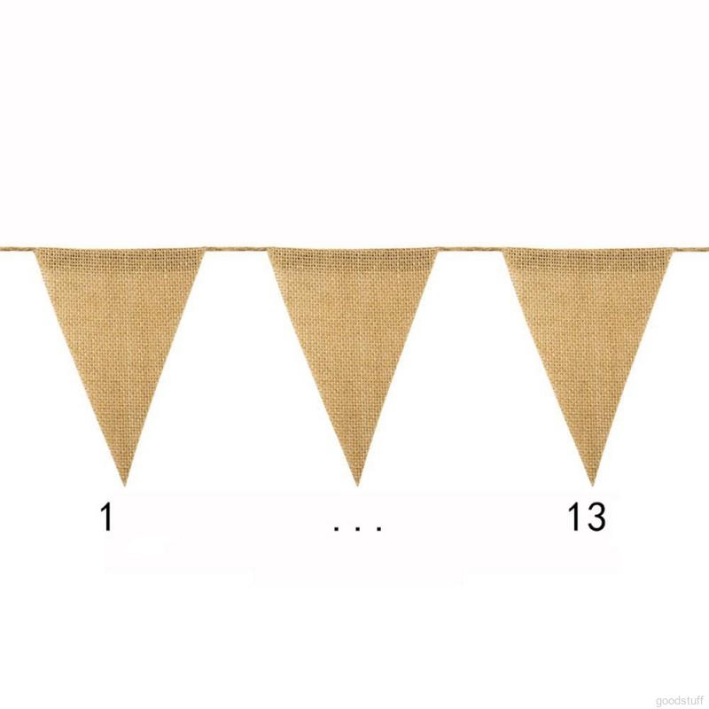 Christmas wedding party decoration 13 pieces of linen triangle flag