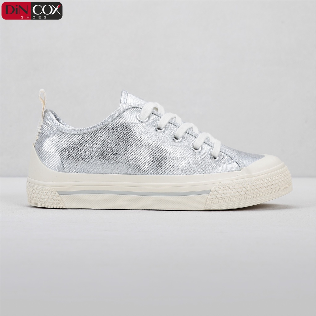 Giày Sneaker Vải Nữ DINCOX C20 Nữ Tính Sang Trọng Silver