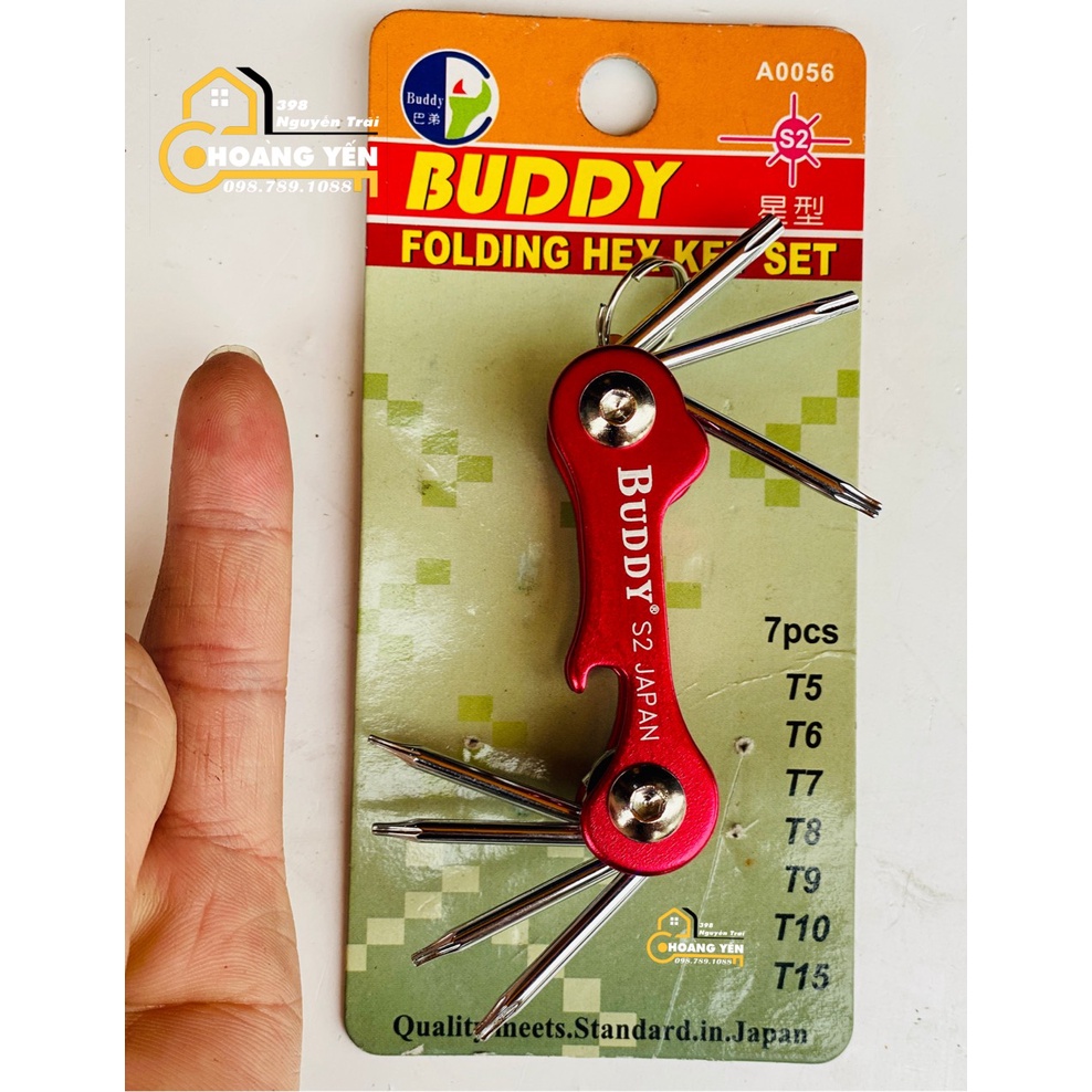 Bộ Lục Giác Bông Mini Đa Năng T5,T6,T7,T8,T9,T10,T15 BUDDY BA0056, Lục Giác Hoa Thị Tháo Lắp Xe Đạp