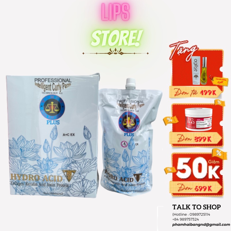 Thuốc Uốn Tóc TNT Hydro Acid Thuốc Ép Tóc TNT Uốn Ép Thông Minh Không Canh Mềm Hóa ( Cặp 1000ml)