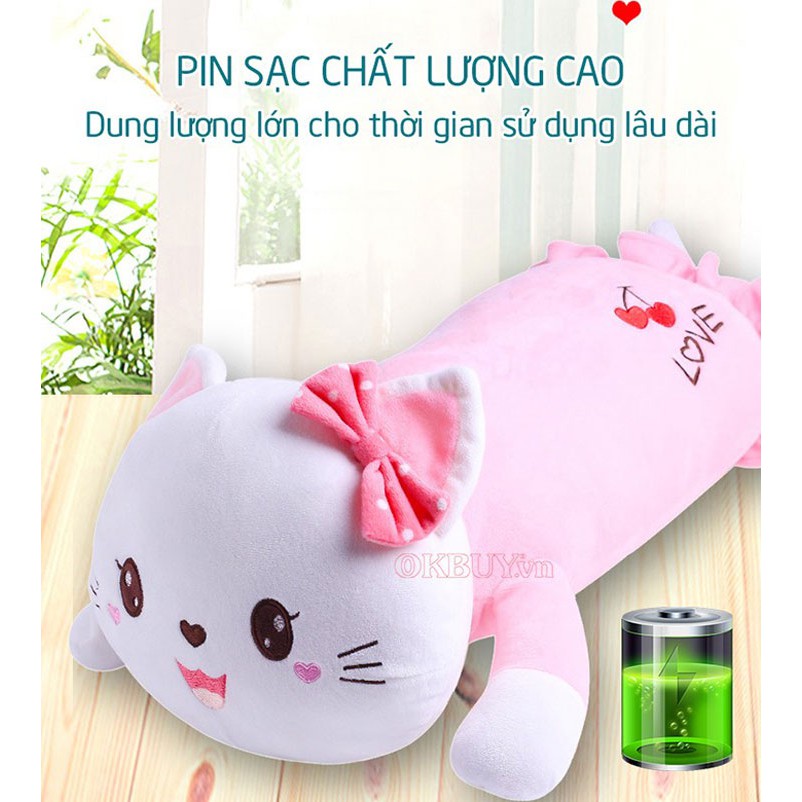 Gối nằm massage cổ vai gáy hồng ngoại pin sạc hello kitty YJ-68