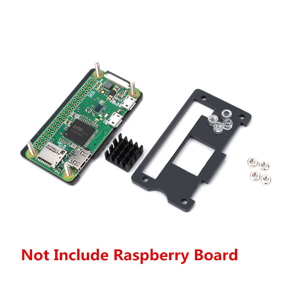 AUGUSTINE Durable Case Black Box Holder Cooler for Raspberry Pi Zero Aluminum Pi Zero W Acrylic Heat Sink/Multicolor