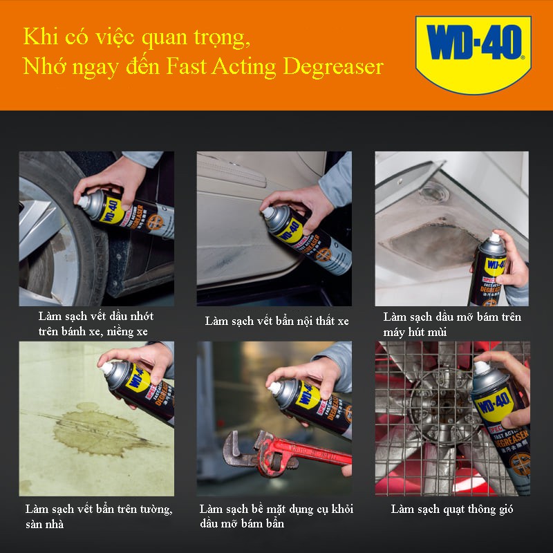 WD-40 Fast Acting Degreaser - Chất tẩy dầu, nhờn hiệu quả nhanh