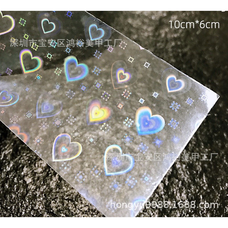 Sticker dán móng nghệ thuật/ Nail TRÁI TIM thay đổi màu