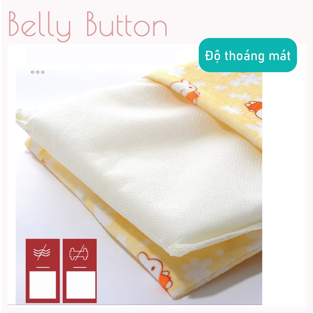 Gối Chặn BellyButton Cho Bé Sơ Sinh 1-3 Tháng, Gối Cố Định, Định Hình Đầu, Chất Thô Hoa Thấm Hút Mồ Hôi Màu Sắc Đáng Yêu