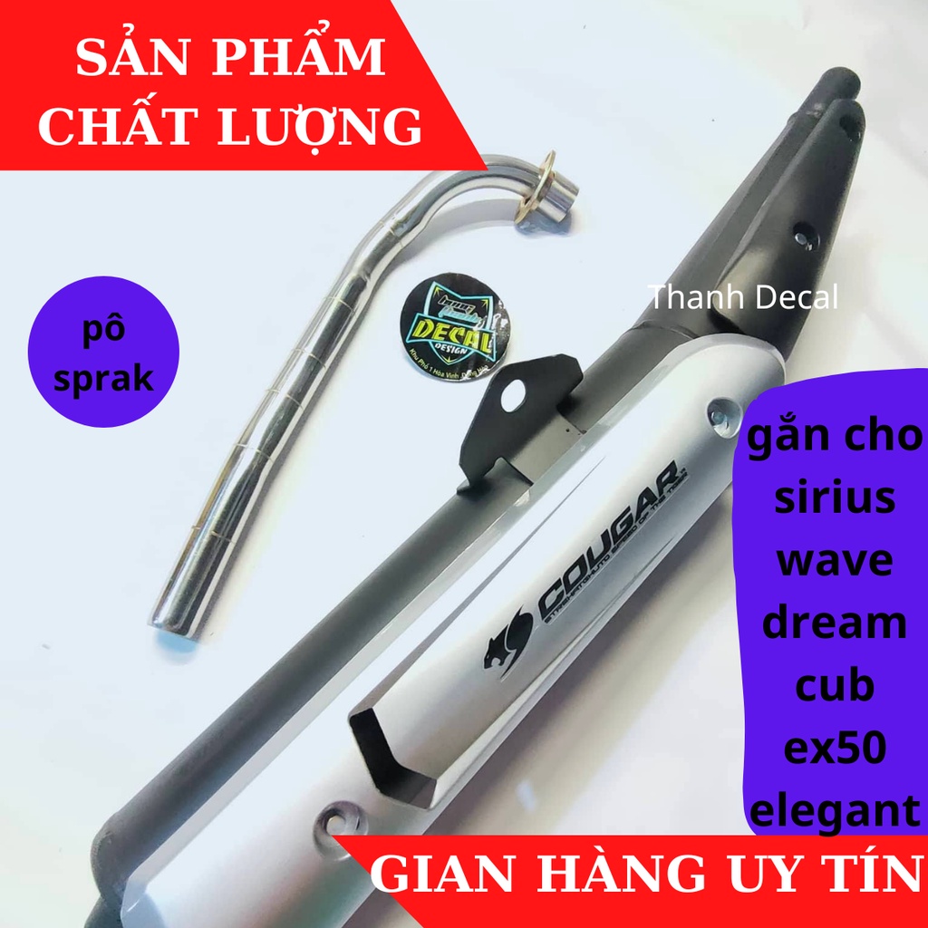 Pô spark móc ấm lắp cho sirius 50-110 , sirius fi , elegant ,ex50, kèm ốp pô spark