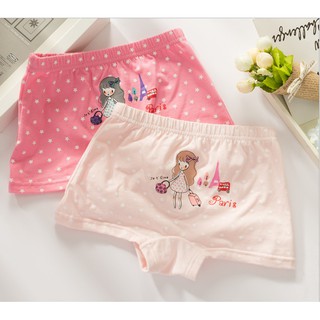 Quần chip đùi Hàn Quốc cho bé gái, 100% cotton, set 4 chiếc