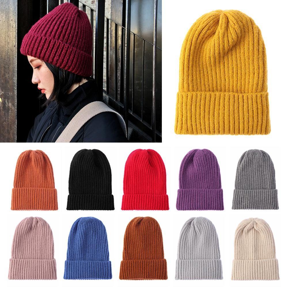 Mũ Beanie Đan Len Dày Mềm Mại Giữ Ấm Cho Nam Và Nữ