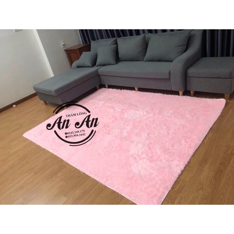 Thảm lôn trải sàn màu Hồng phấn - Size 1m6 x 2m