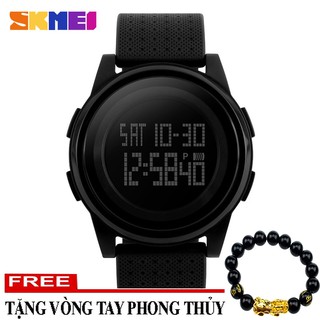 (tặng vòng tay phong thủy) ĐÔNG HỒ ĐIỆN TỬ NAM SKMEI 1206 DÂY CAO SU