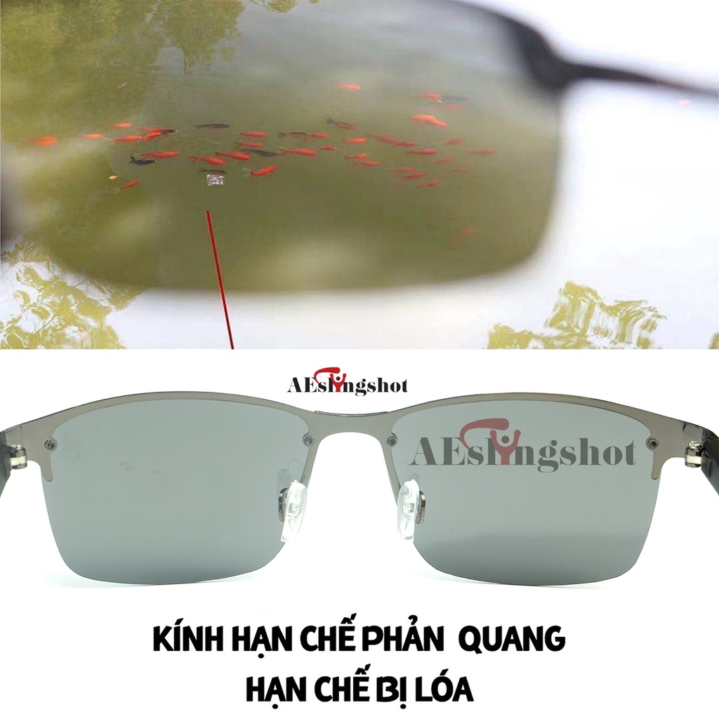 [KHM] Kính phân cực, kính râm hỗ trợ chống lóa, dùng đi câu cá, săn cá chống lóa mắt khi nhìn xuống mặt nước