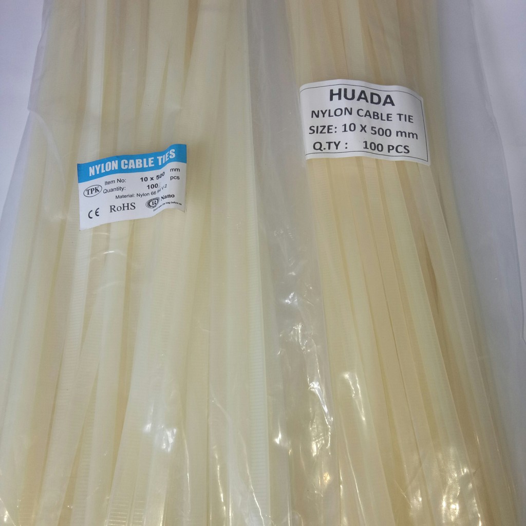 Dây Rút Nhựa 5 Tấc 50cm  Màu Trắng