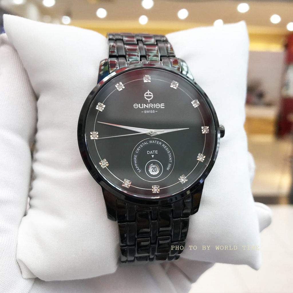 Đồng hồ nam sunrise dây thép 1138SA chính hãng full box sapphire chống xước , chống nước bảo hành 3 năm
