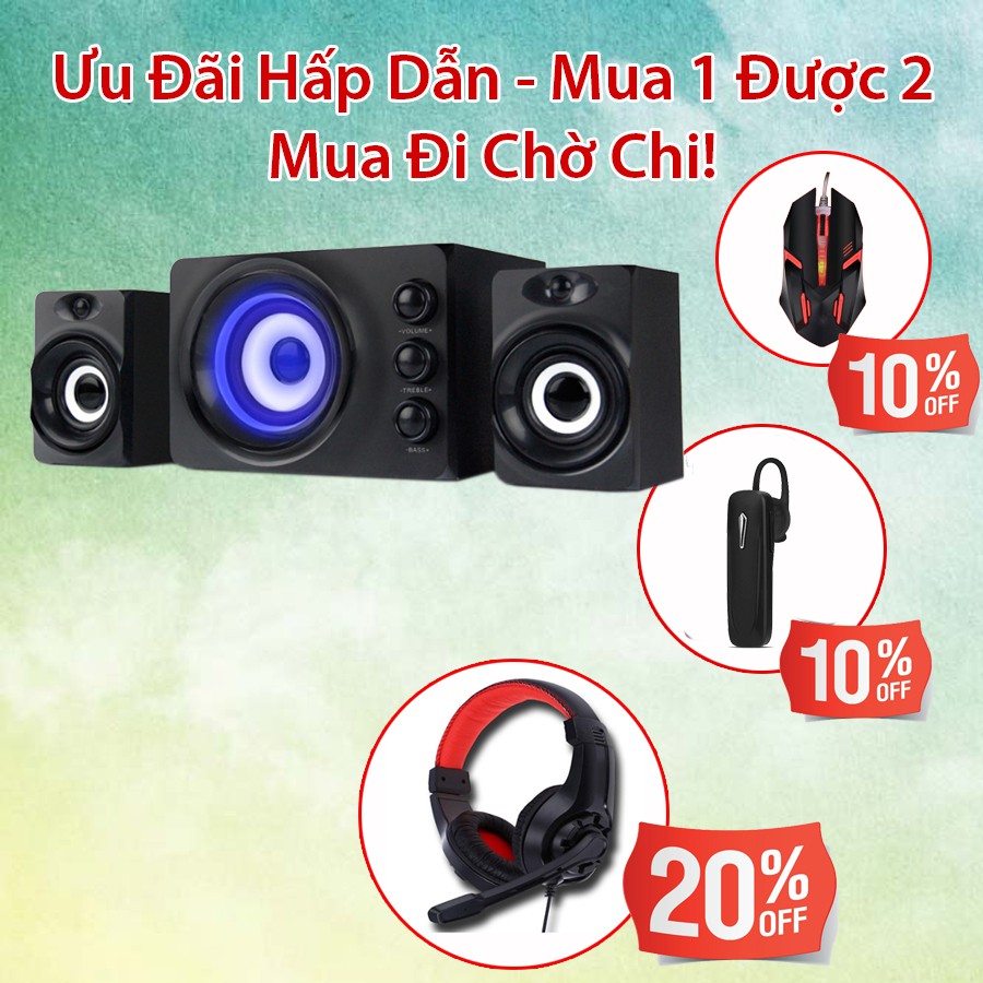 {RẺ VÔ ĐỊCH} Bộ 3 Loa Nghe Nhạc Máy Tính Để Bàn D-206 Âm Thanh Trầm Hỗ Trợ Bluetooth, USB, Thẻ nhớ, Jack 3.5 (Video)